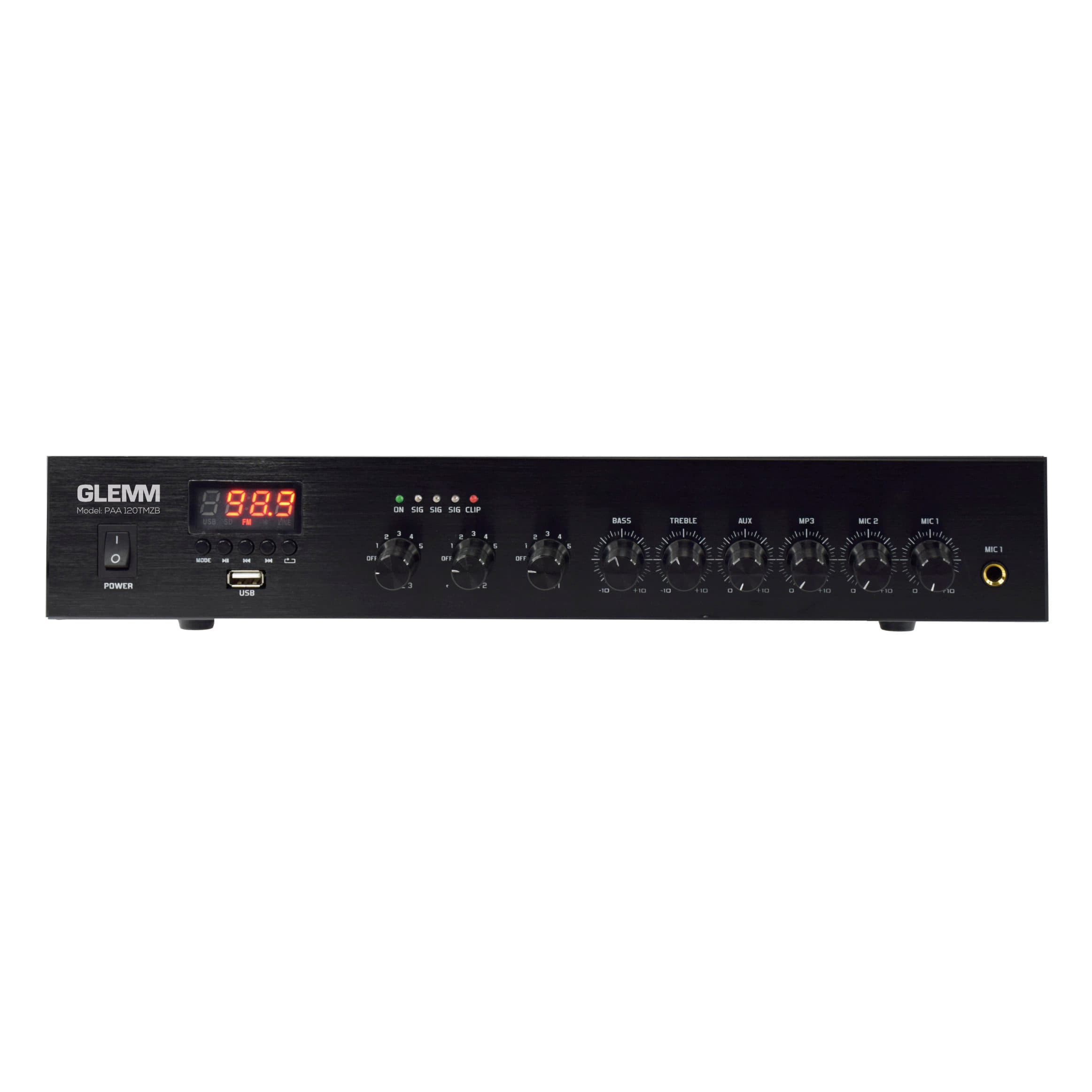 Amplificador Audio 100V 120W FM/USB/MP3 – 3 Zonas