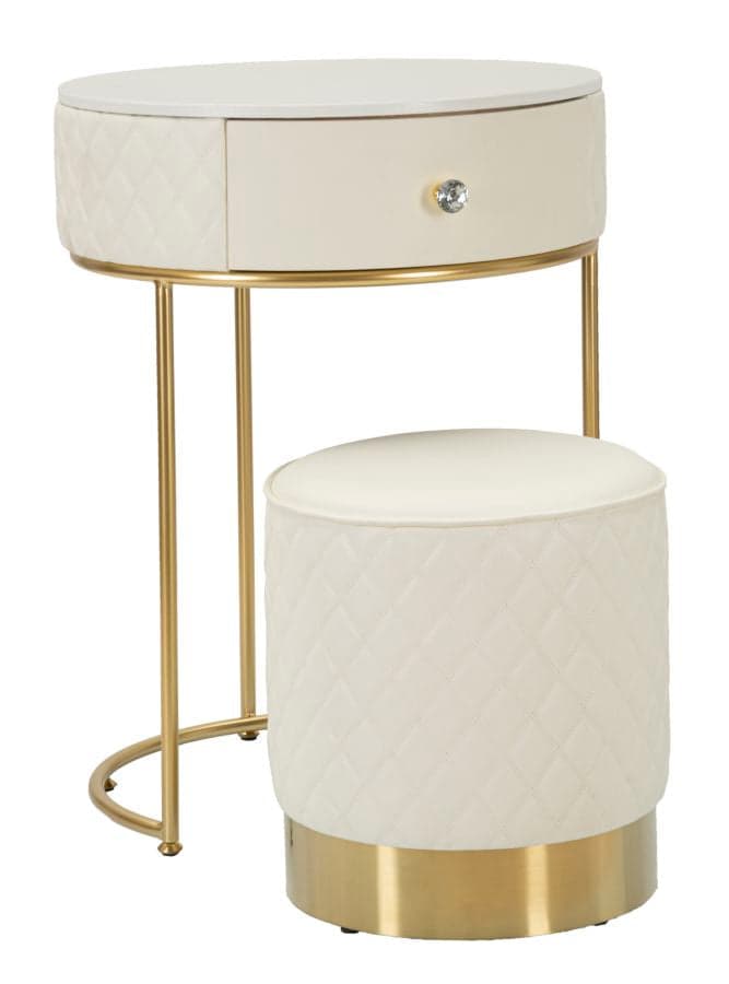 Mesa de Cabeceira Toletta com Pufe Sharon Cm ø 52x70 - ø 36x39