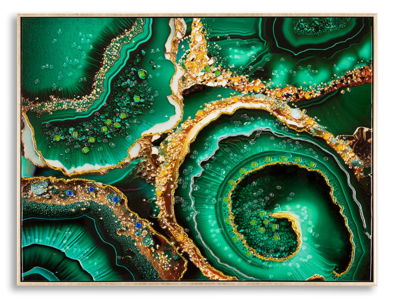 Pintura Sobre Tela Lacado Smeraldy -A- com Moldura Cm 82x4x62