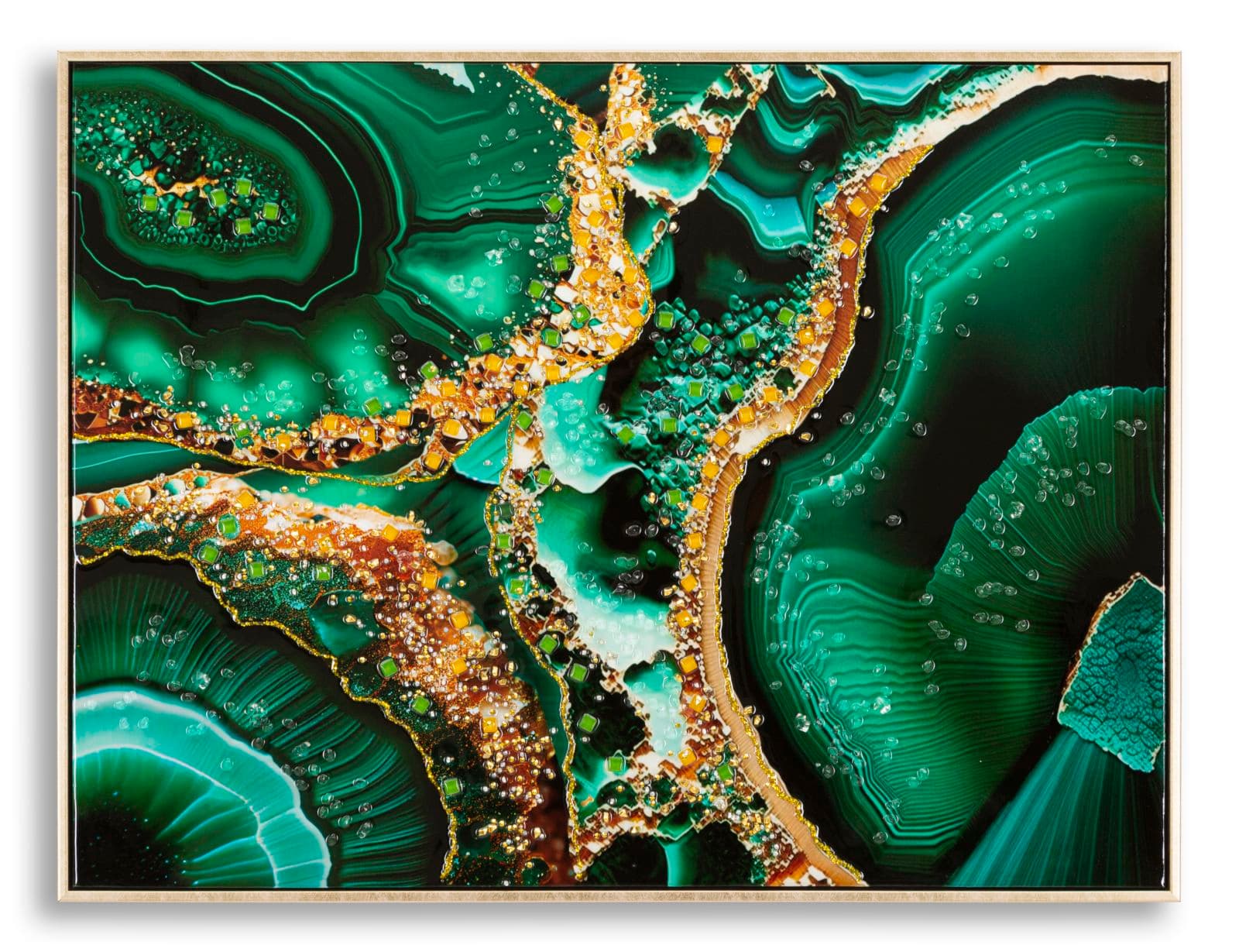 Pintura Sobre Tela Lacado Smeraldy -B- com Moldura Cm 82x4x62