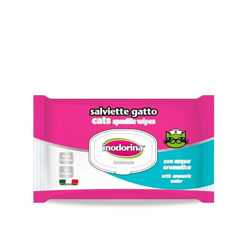 Toalhitas Funcionais Inodorina para Gatos 40 Toalhitas