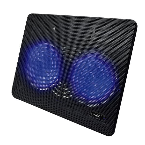 Cooler de Portátil Ewent com 2 Ventoinhas + Hub até 17"