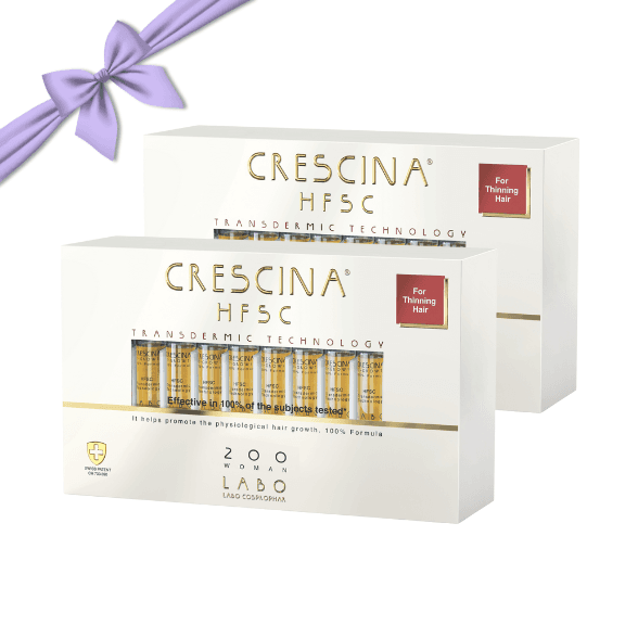 Crescina HFSC Transdermic 100% - 200 Tratamento Completo Woman 10 + 10 Ampolas