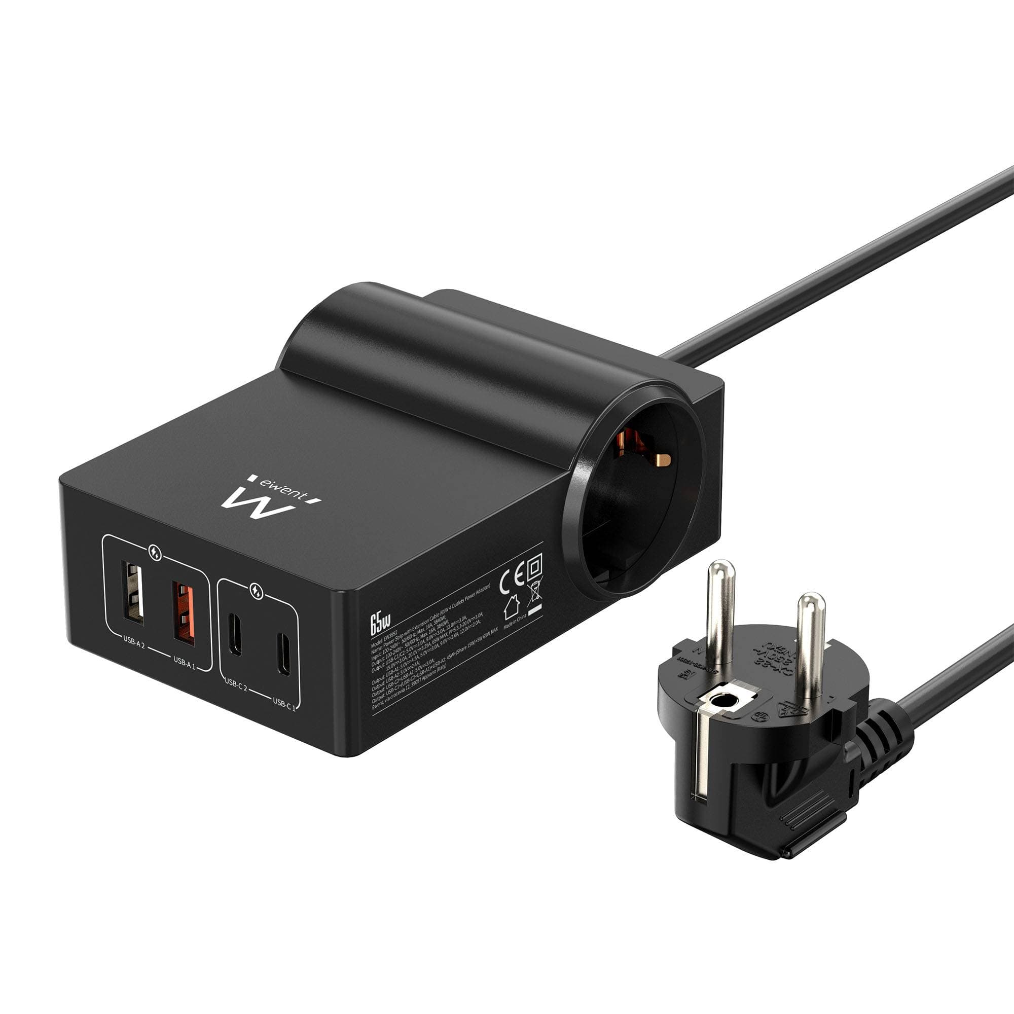 Estação de Carregamento Ewent 65W USB GaN