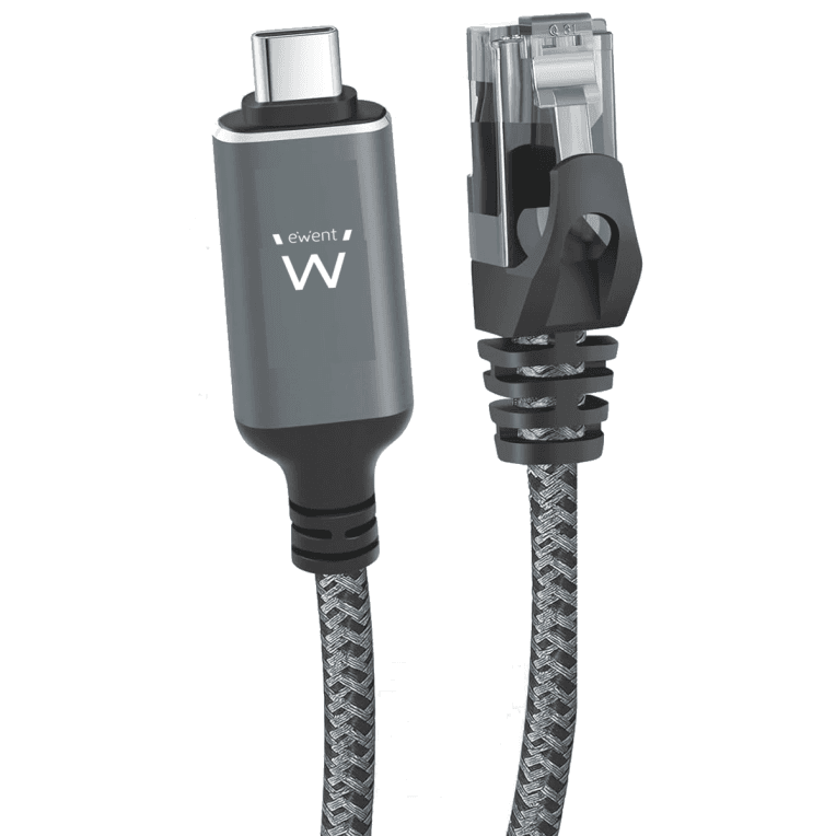 Ewent Cabo EC2000 USB-C 3.1 para RJ45 CAT6 FTP 1GB 1m Preto