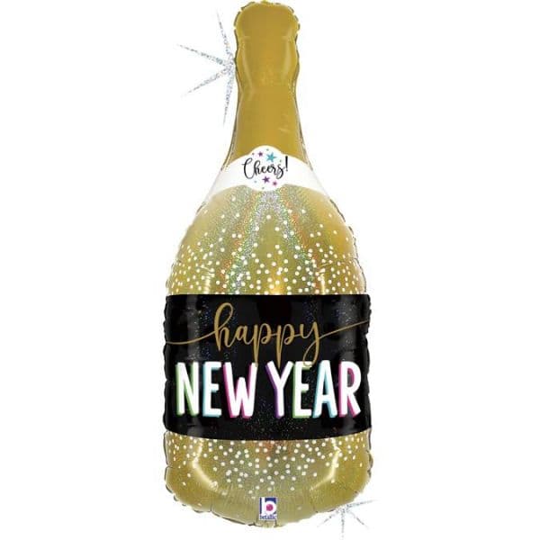 Grabo Balão Foil 36" Garrafa Champanhe Happy New Year Glitter - 460025149