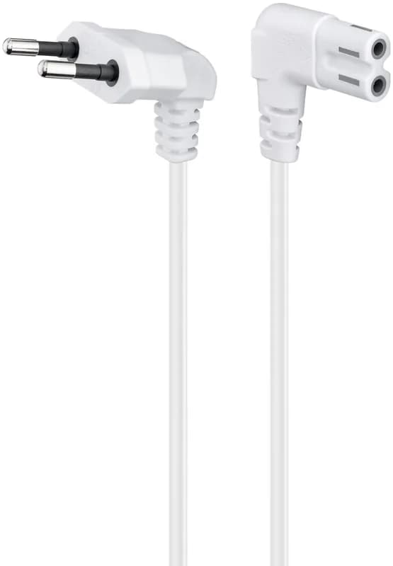 Cabo de Alimentação Ewent IEC C7 Ewent 90º 1.8m Branco