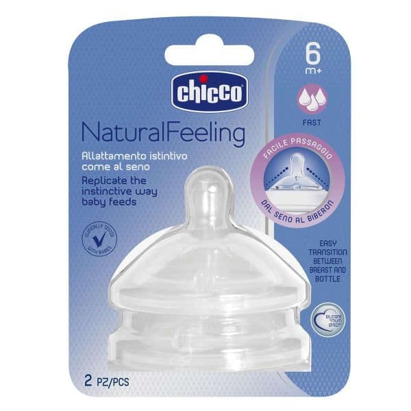 Chicco Tetina NaturalFeeling Silicone 6M+ 2 Unidades