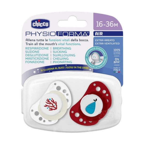 Chicco 2 Chupetas Physio Air Vermelho 16-36M