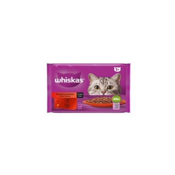 Ração Húmida WHISKAS Comida Húmida Gato Carne 4x85g