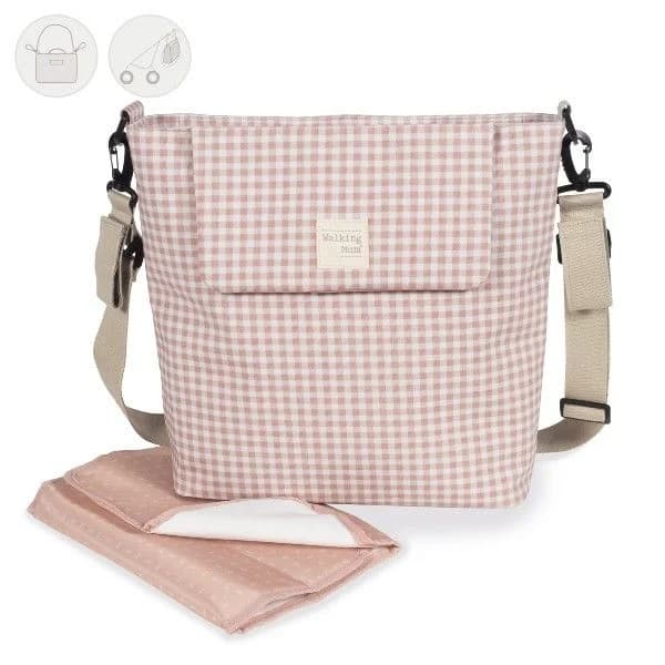 Walking Mum Bolsa com Muda-fraldas I Love Vichy Rosa - 36300