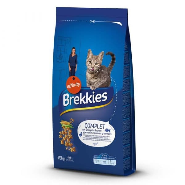Brekkies Complet Seleção de Aves e Peixe, Vegetais e Cereais 15Kg
