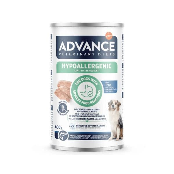 Ração Húmida Advance VET Hypoallergenic Truta 400g