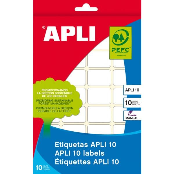 Etiquetas Cantos Redondos Apli 31x41 mm 10 Folhas