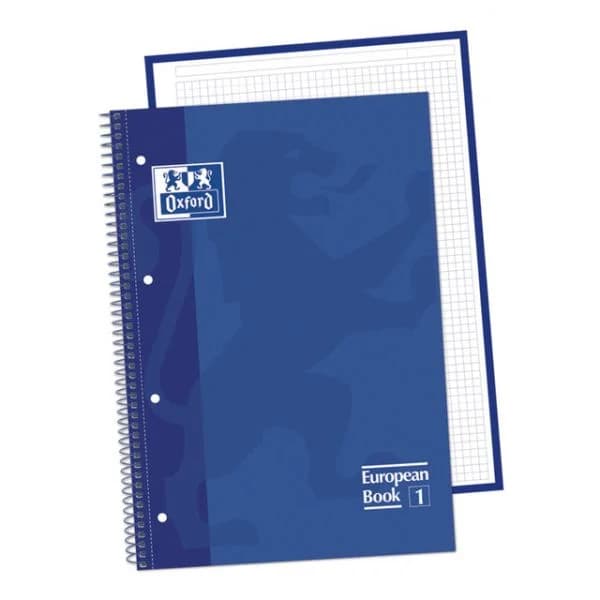 Oxford Caderno A4 Espiral Microperfurado Quadriculado 5mm Azul 5 Un.