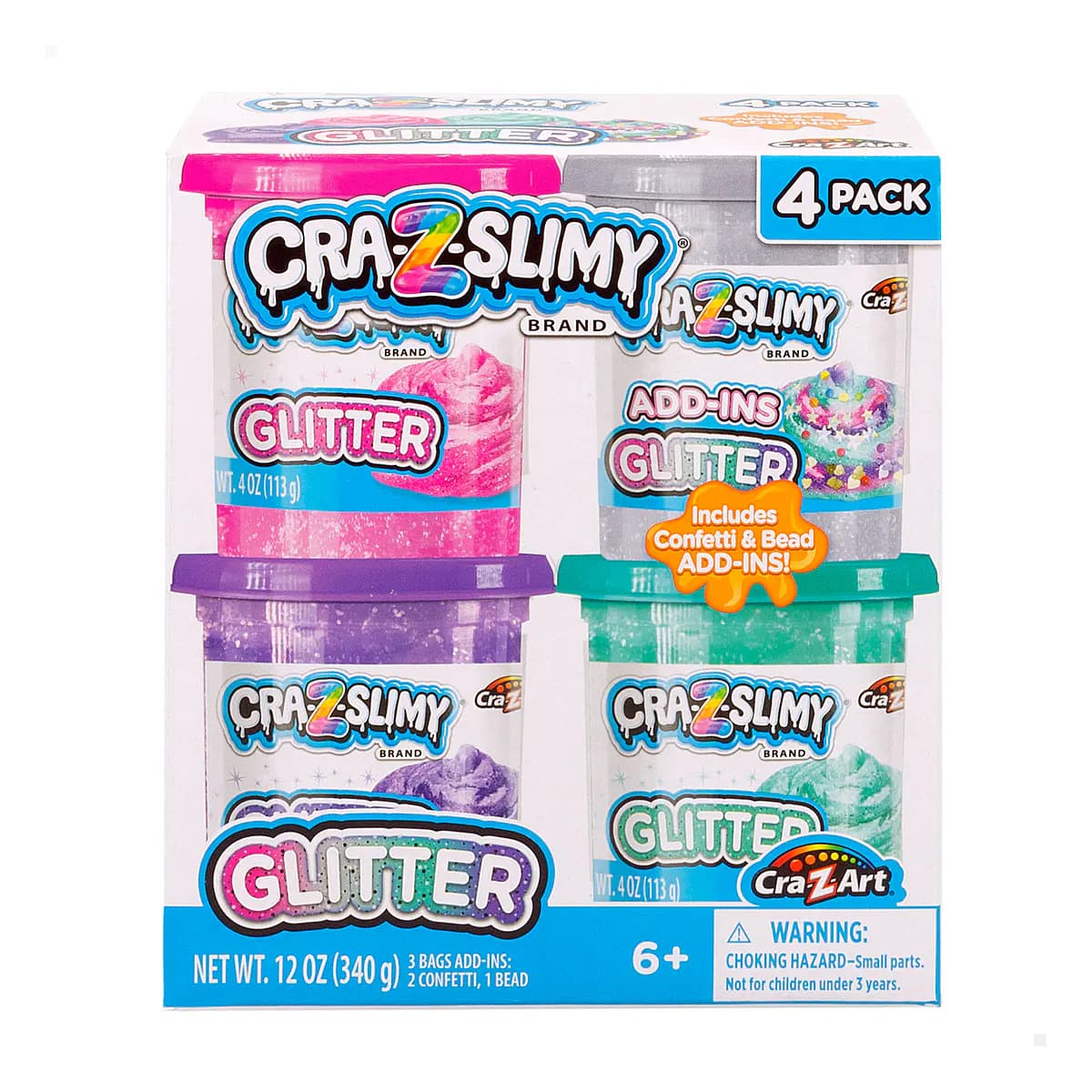 4 Potes de Slime e Glitter