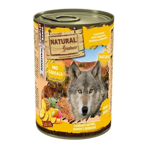Ração Húmida Natural Greatness Kangaroo & Pineapple with Mango & Spirulina 400g