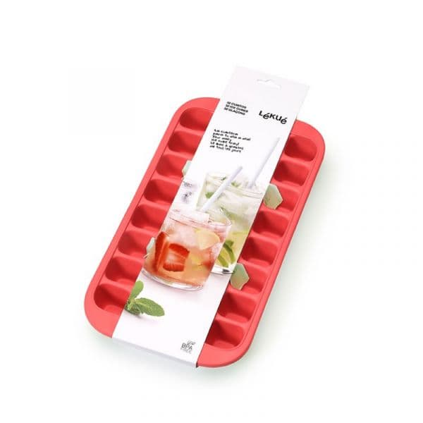 Lékué Molde de Gelo Industrial Ice Cube Tray Vermelho