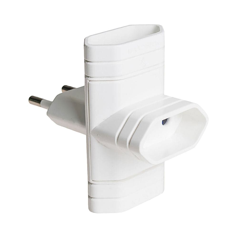 FICHA TRIPLA 10A 250V 4MM 2300W BRANCA SOLERA 6009