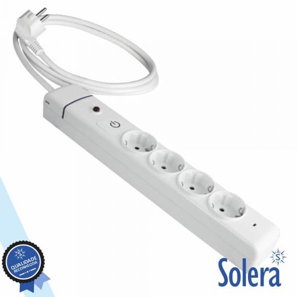 Solera Extensão Elétrica 41ILSO/41124 com 4 Saídas 2P+T, Interruptor, 1.5m, 16A, 3680W, 850°C GWT
