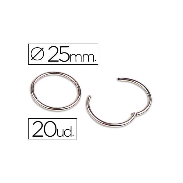 LiderPapel Caixa 20 Argolas n 2 25mm Niqueladas - AN02