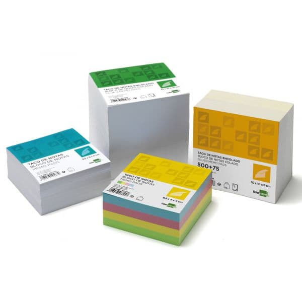 LiderPapel Bloco de Notas Não Colado 95x90x40mm Cores Sortidas 400 Folhas L6895