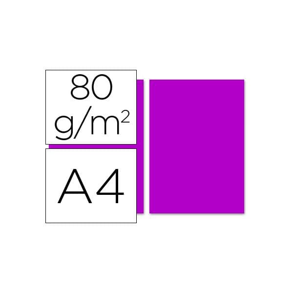 Liderpapel 100 un. Fls Papel A4 80g Fúcsia - PC56