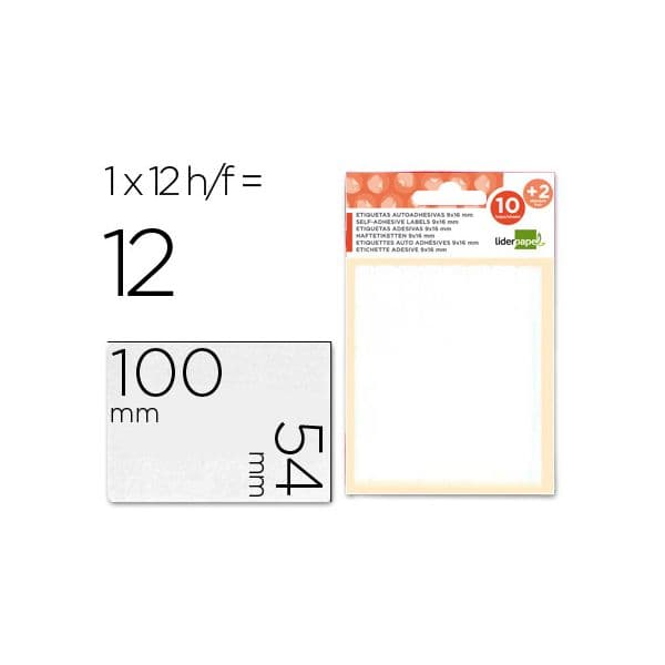 LiderPapel Etiquetas Adesivas 54x100mm 10 + 2 Fls - ET22