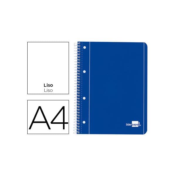 Liderpapel Caderno Espiral Capa Azul 80F A4 Liso - OFF029112CE
