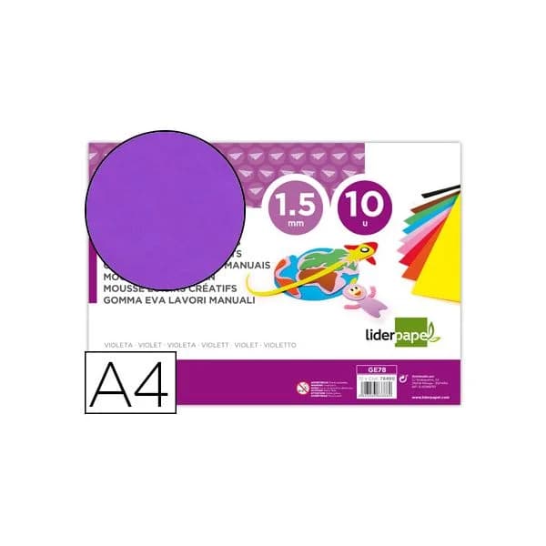 Liderpapel Goma Eva Din A4 60G/M2 Espessura 1.5mm Violeta - GE78