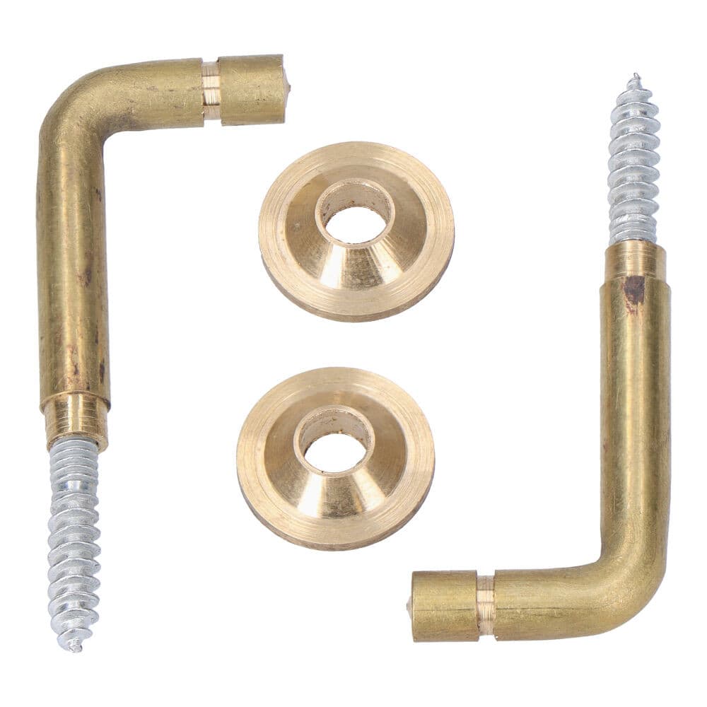 2 ganchos torneados latao 25 mm. recolha de cortinas