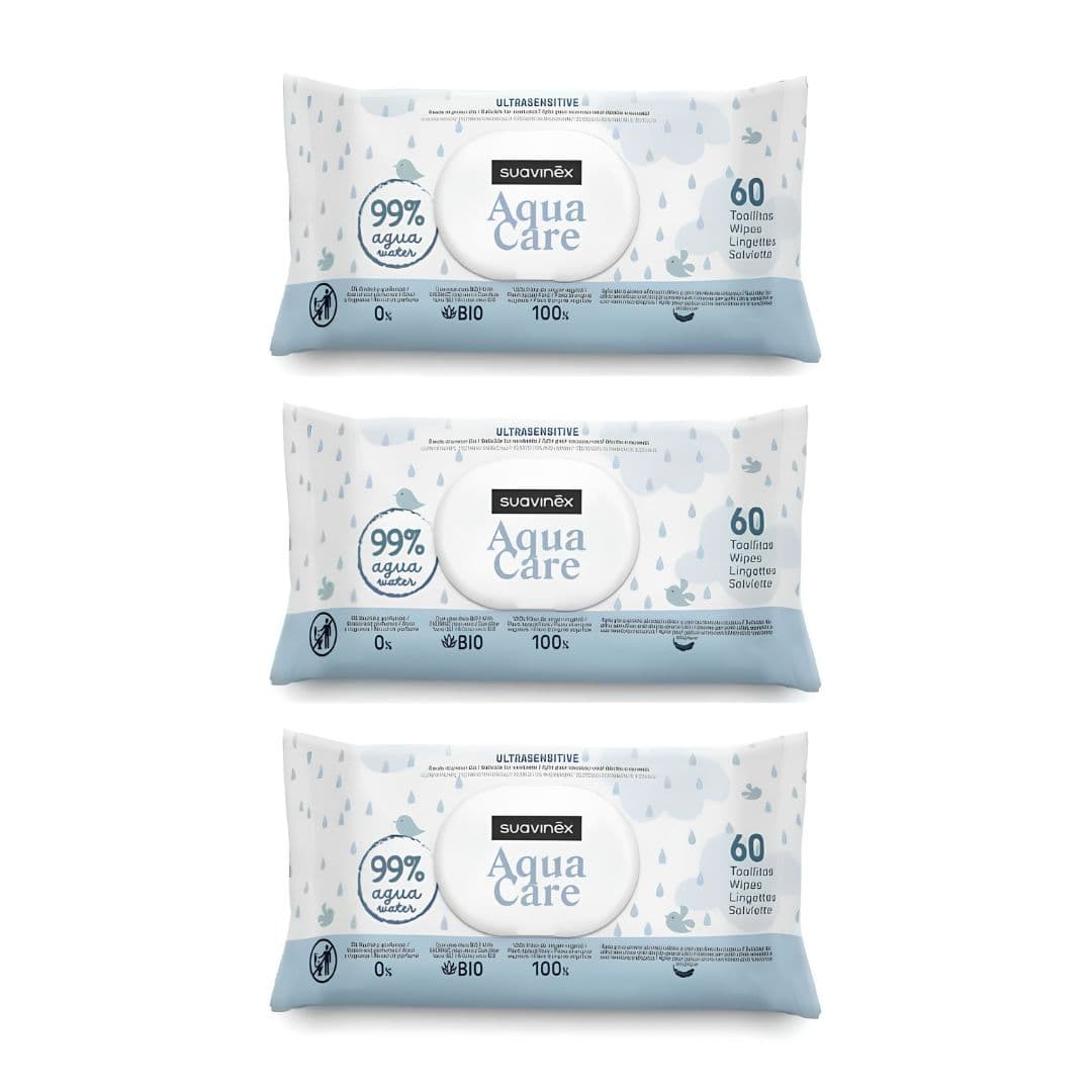 Suavinex toalhitas aqua care pack 3×60 unidades
