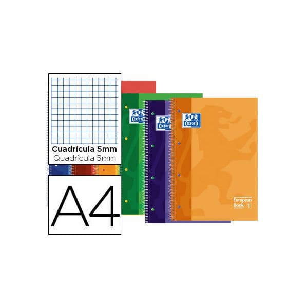 Oxford Caderno Espiral Capa Dura Microperfurado A4 80F Quadriculado Sortido - OFF049369CE
