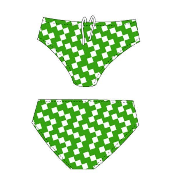 Turbo New Squares Swimming Brief Verde,Branco M Homem