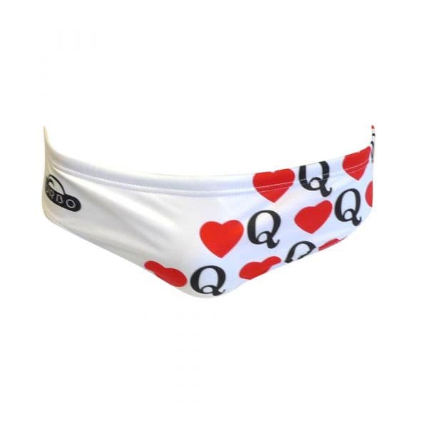 Turbo Heart Queen Swimming Brief Branco 3XL Homem