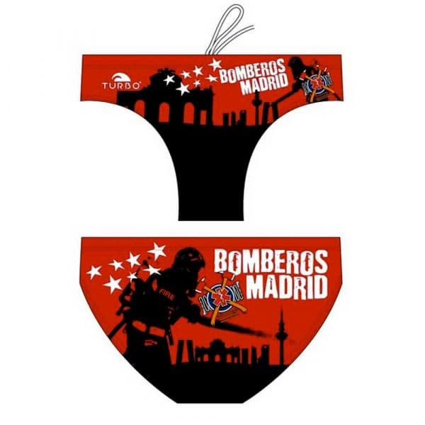 Turbo Madrid Firefighters Skyline Swimming Brief Vermelho S Homem
