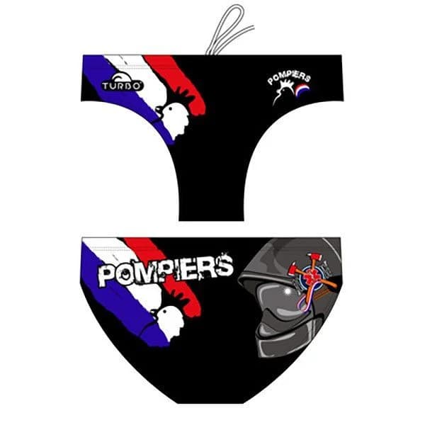 Turbo Pompiers France-hot Swimming Brief Preto M Homem