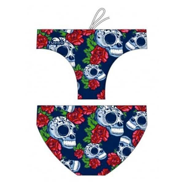 Turbo Roses & Skulls Swimming Brief Azul 2XL Homem