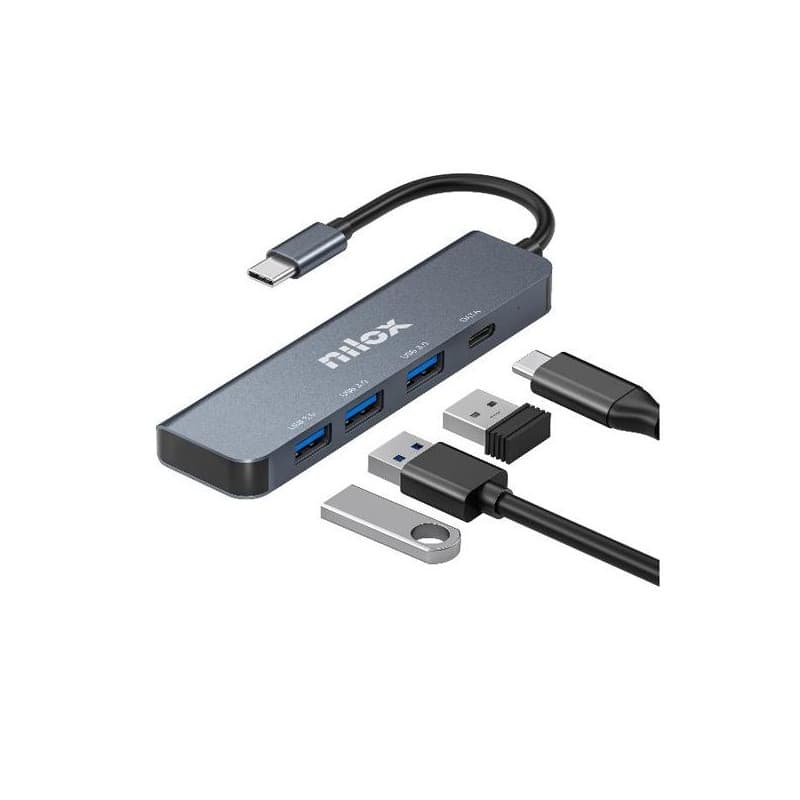 Nilox NXHUBUSBC04 Hub USB-C 3xUSB 3.0 1xUSB-C