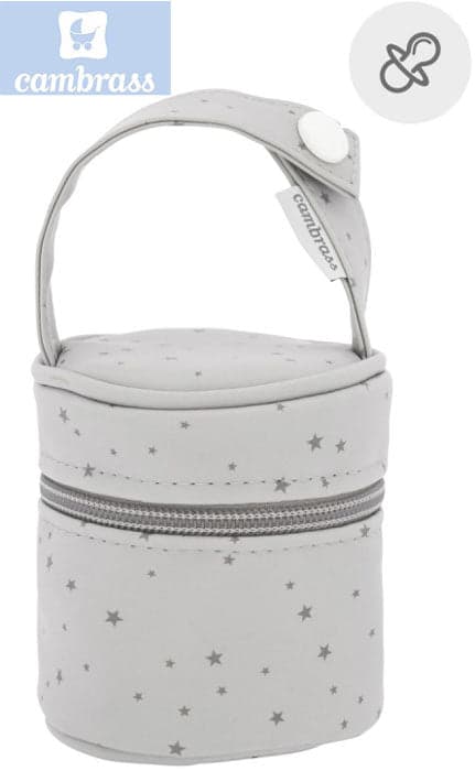 CAMBRASS - PORTA CHUPETAS ASTRA CINZA 8,5x8,5x11 CM