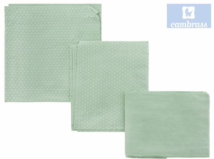 Cambrass Lençóis Berço 3 Peças 100x165 cm Lua Verde