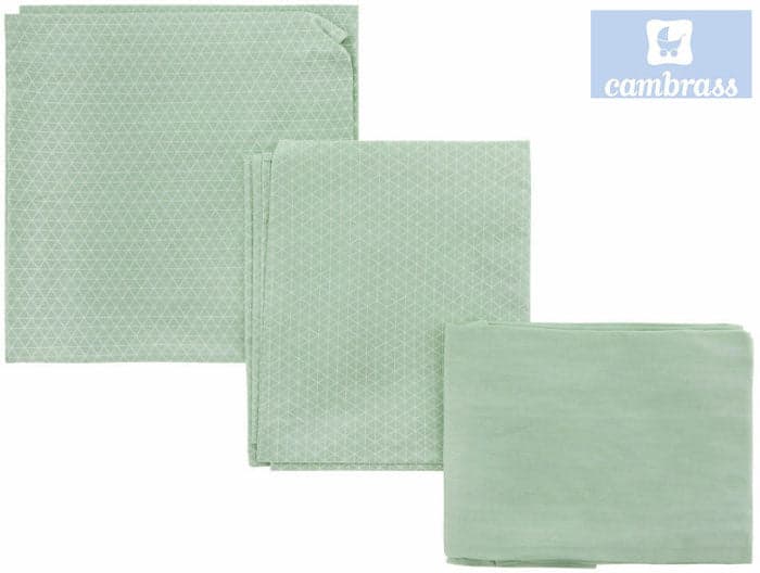 CAMBRASS - LENÇÓIS PARA ALCOFA 3 PCS 80x120 CM LUA VERDE