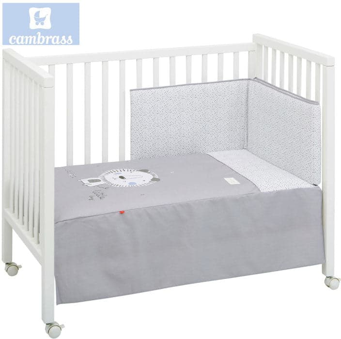 CAMBRASS - CONJUNTO COLCHA 2 PCS. LEÃO CINZA 60x120 CM