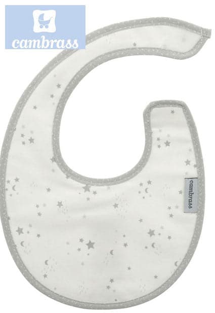 CAMBRASS - BABETE COM VELCRO CINZA / ESTRELA 16x19 CM