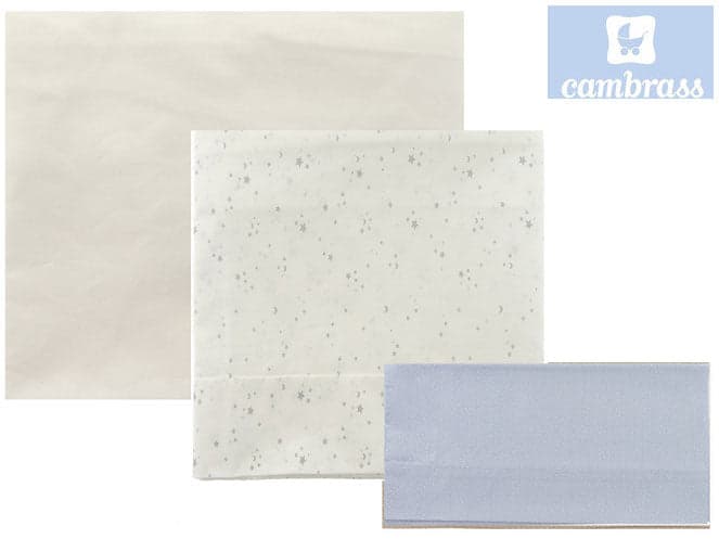 CAMBRASS - LENÇÓIS PARA ALCOFA 3 PCS 80x120 CM CÉU CELESTE