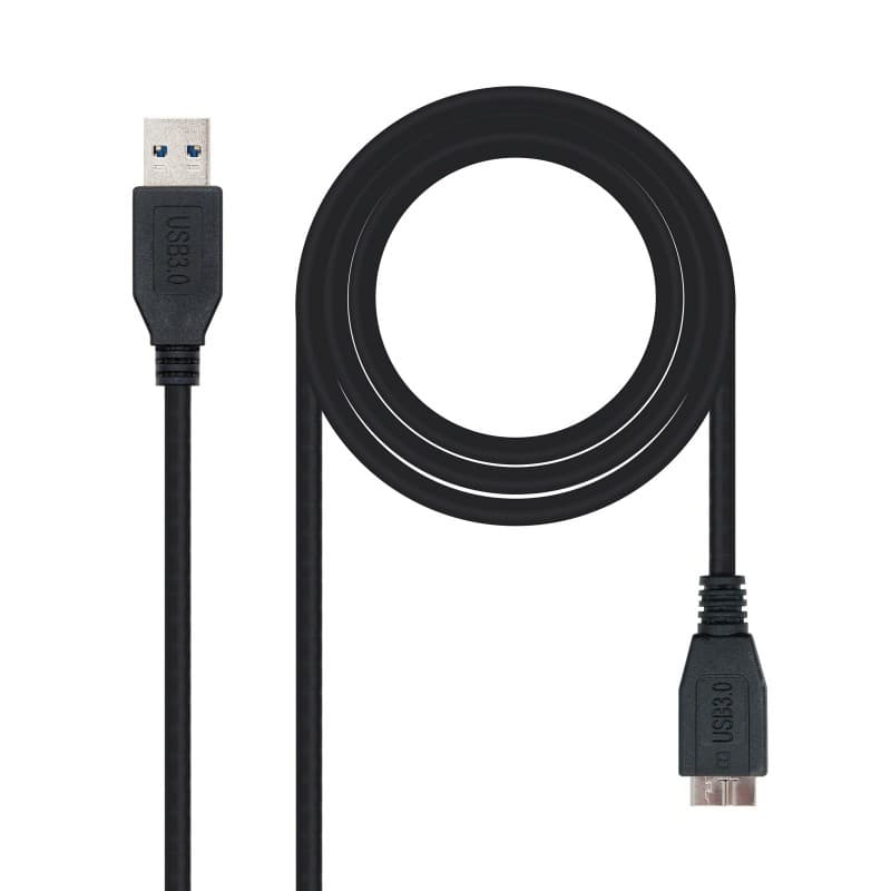 Cabo USB 3.0 Nanocable / Macho - MicroUSB Macho / 1m / Preto / 10.01.1101-BK