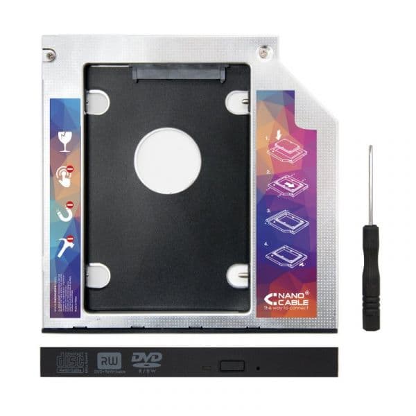 Nanocable Adaptador de Drive SATA 2.5" 12.7mm Universal Second HDD Caddy - 10.99.0102