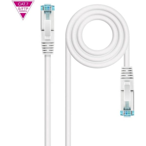 Nanocable - Cable de Red Cat.7 600MHZ LSZH SFTP PIMF AWG26, Blanco, 2 m - 10.20.1702-W