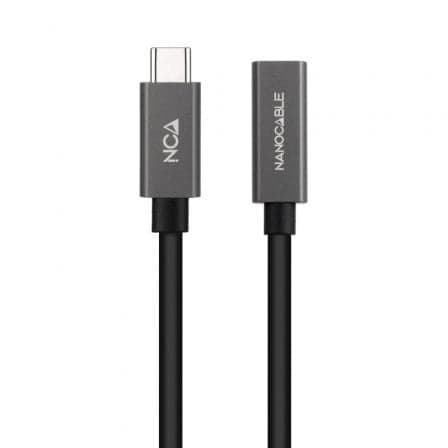 Cable Alargador USB 3.2 NANO CABLE / Tipo-C Macho - Tipo-C Hembra / 2m / Preto / 10.01.4402