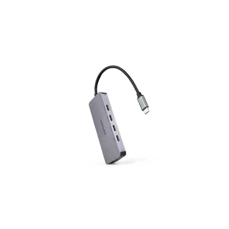 HUB USB-C/M para 4xUSB-C/H + USB-C PD 100W Nanocable